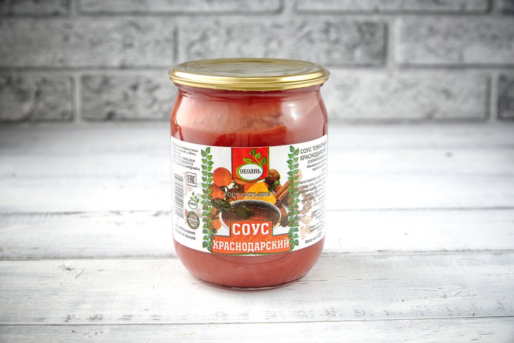 Krasnodar sterilized tomato sauce GOST 17471-2013